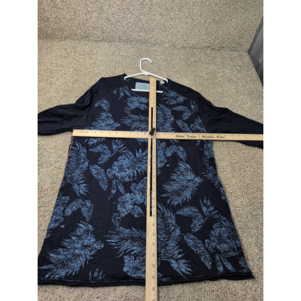Tommy Bahama Jeans Mens Large Blue Tropical Floral Long Sleeve Cotton Shirt L‎ - Picture 4 of 8